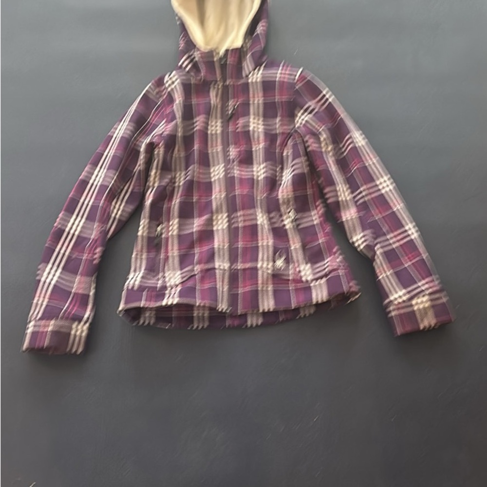 SPYDER Plaid  Hooded Jacket. Women’s medium